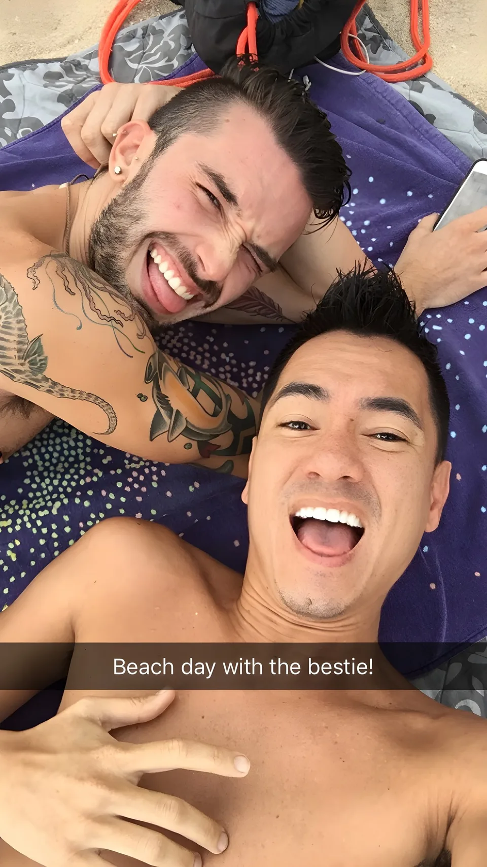 Beach-day selfie with a best friend