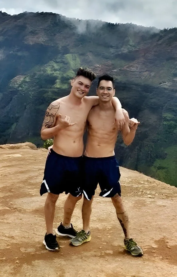 Waimea Canyon ridge with embrace